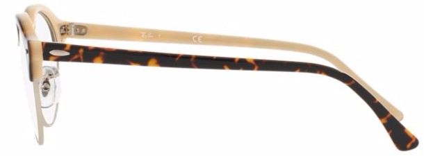 Óculos de grau Ray-Ban ClubRound Marrom Marfim Original 