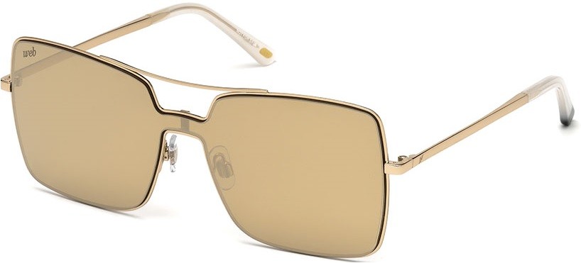 Óculos quadrado máscara Web Eyewear dourado espelhado